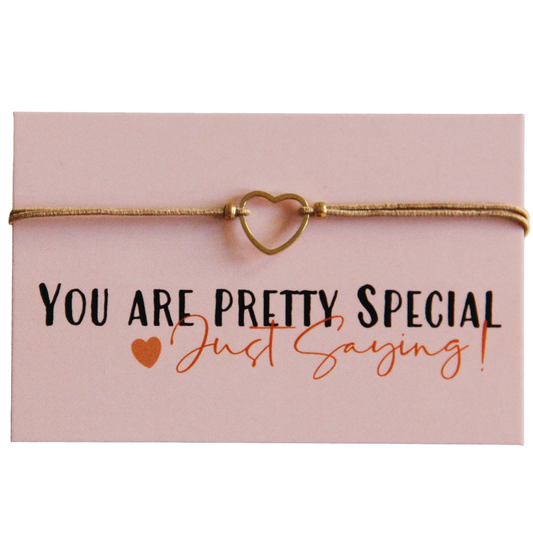 'you are pretty special' armbandje met kaartje