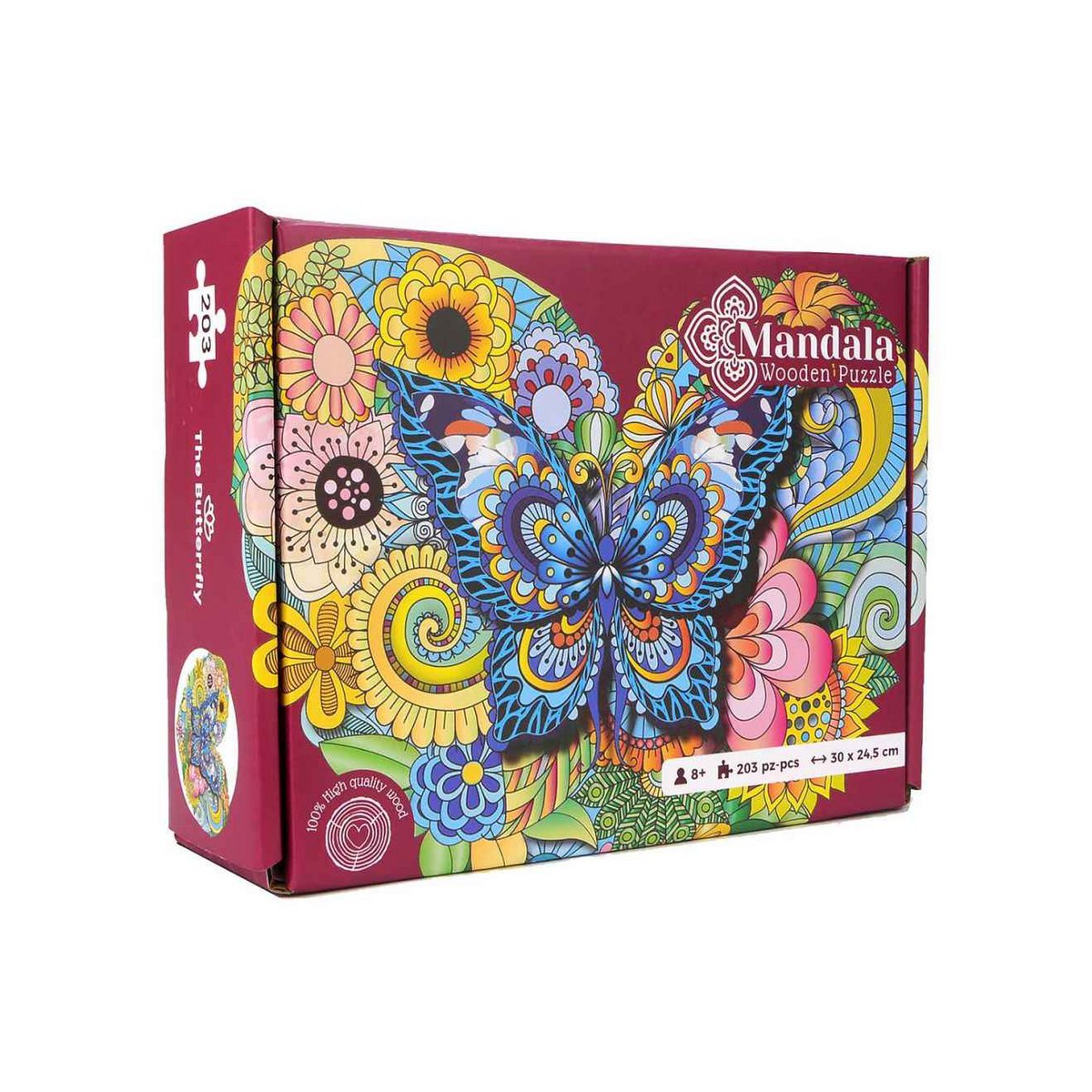 Mandala Houten Legpuzzel Vlinder