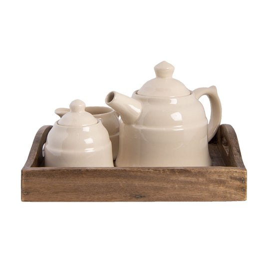 Theepot Set - Beige, Bruin