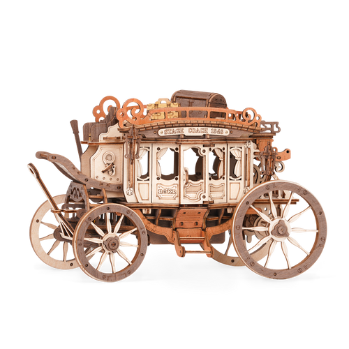 Muziekdoosje Hout DIY 3D Mechanical Music Box Stagecoach/ Mechanische Muziekdoos Koets, Robotime, AMKA1, 21,8x11,2x14,6cm