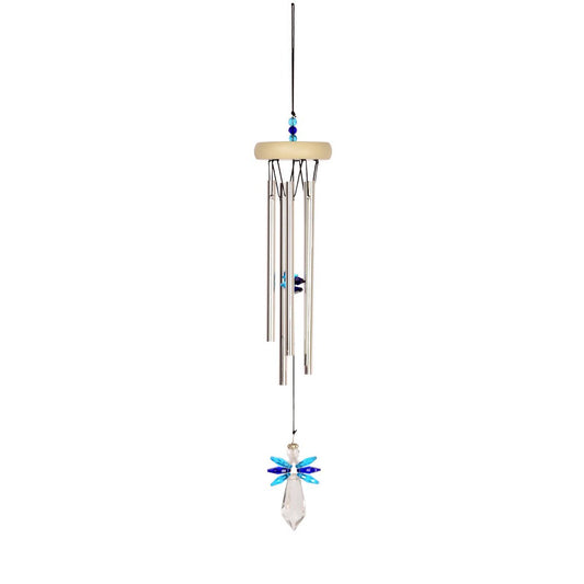 Windgong Nature's Melody Gem Tunes met Crystal Angel Blue, totale lengte ca 46 cm