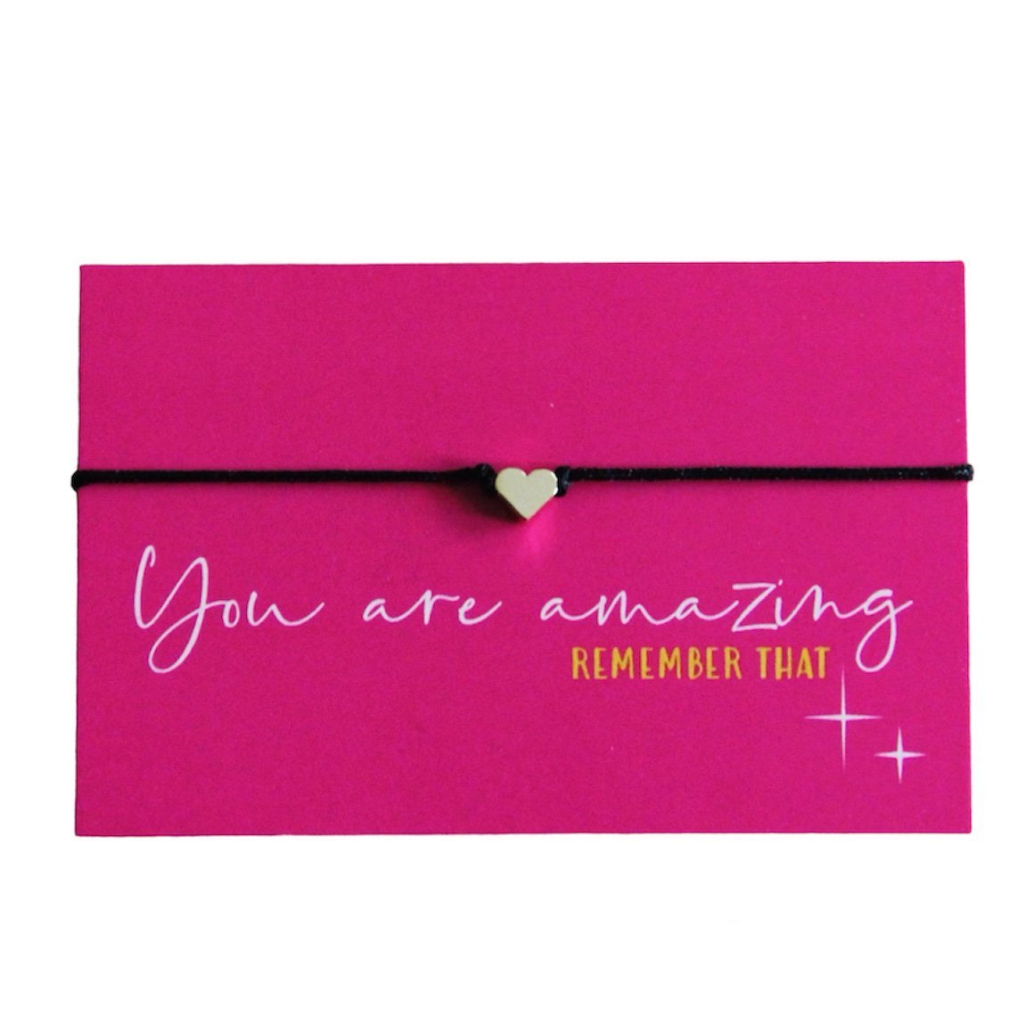 "You're amazing" met hartjes armband met kaartje