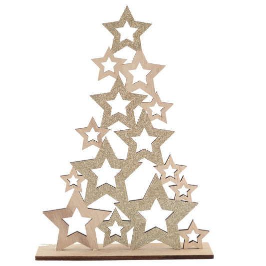 KERSTBOOM HOUTEN DECORATIE H.59CM