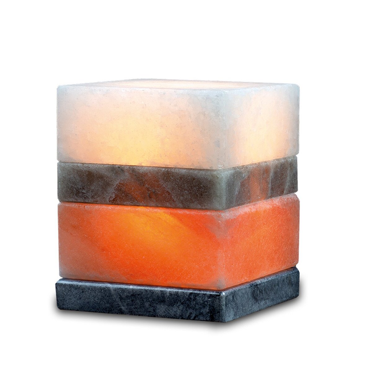 Himalaya Salt Dreams Zoutlamp Cube Meerkleurig met Marmerenvoet, 44131, 5 á 6 kg