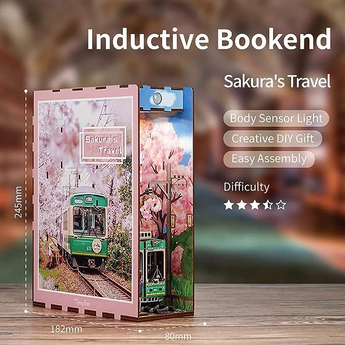 DIY Book Nook Boekensteun Sakura's Travel Bookend, Tone-Cheer, TQ119, 18x8x24,5cm