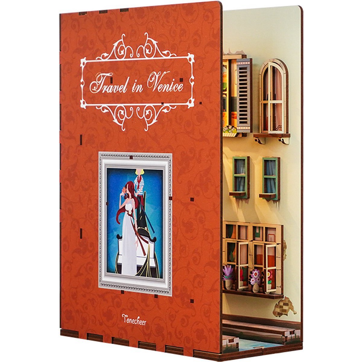 3D book nook boekensteun 'Travel in Venice Bookend', zelf te monteren