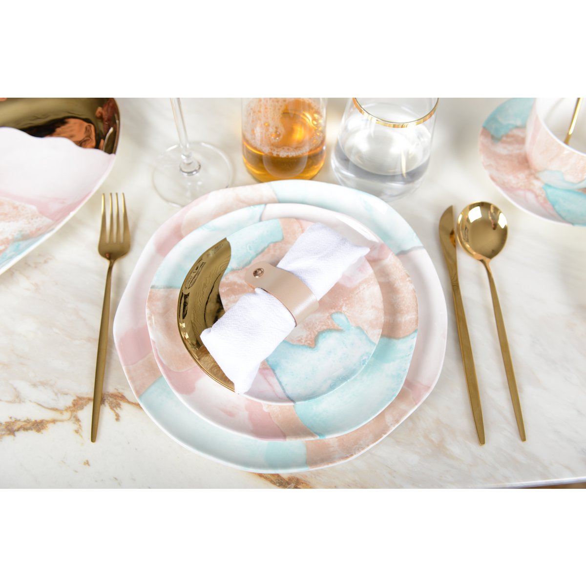 Plat bord 26cm in 'Pastelkleuren'