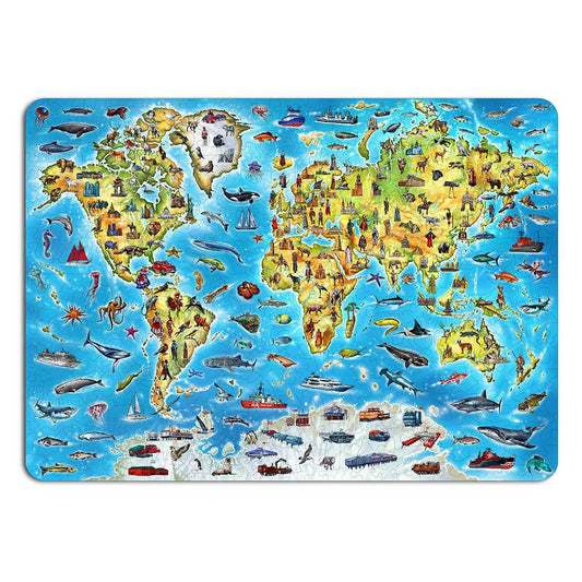 2D Art Legpuzzel World Map in kleur