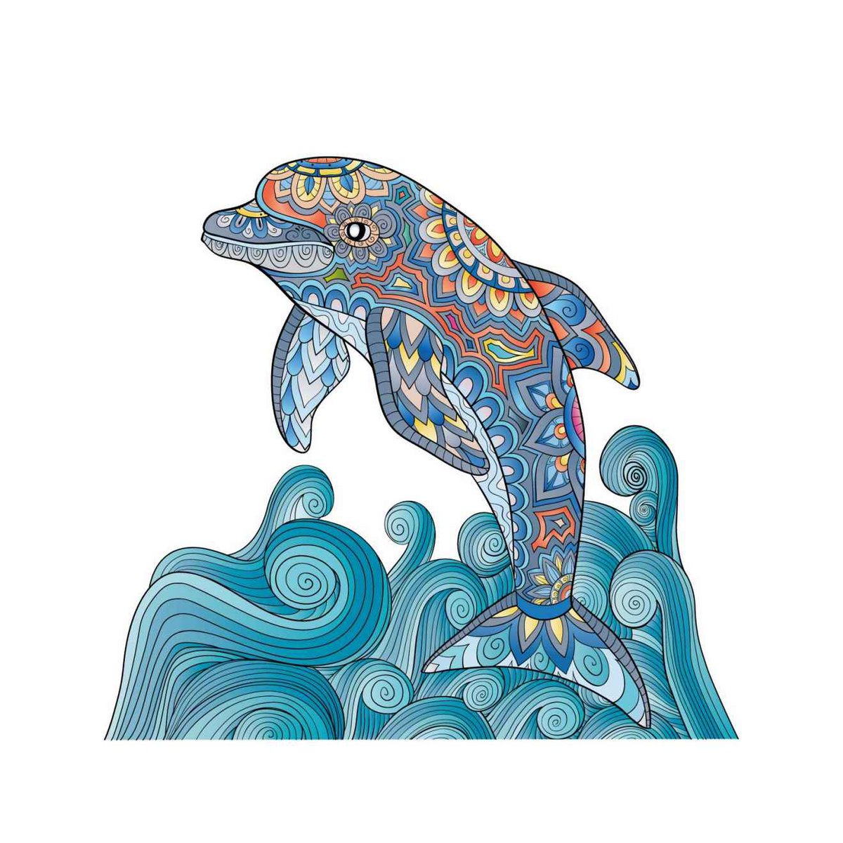 Logica Giochi Mandala Houten Legpuzzel Dolfijn/ Dolphin, 28,4x26 cm