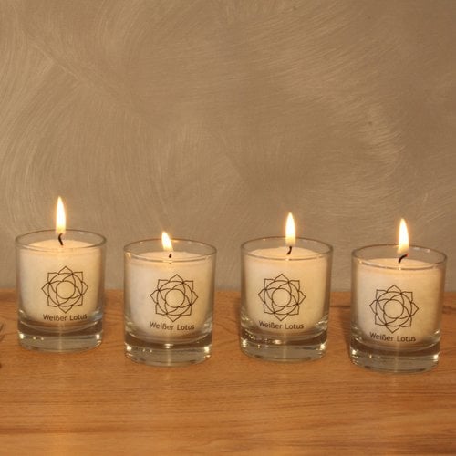 Witte lotus chakra kaarsen - set van 4