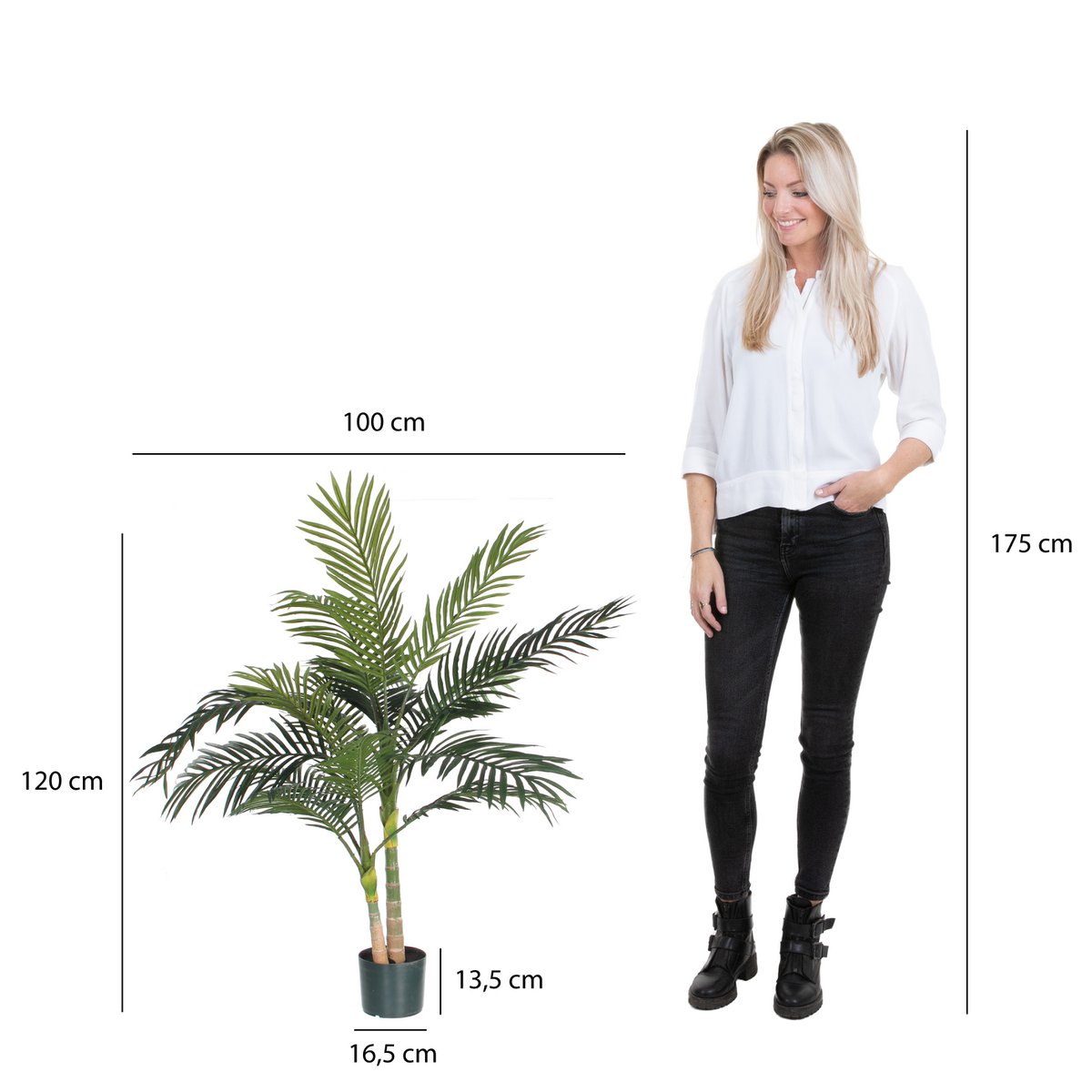 Areca palm Kunstplant - H120 x Ø100 cm