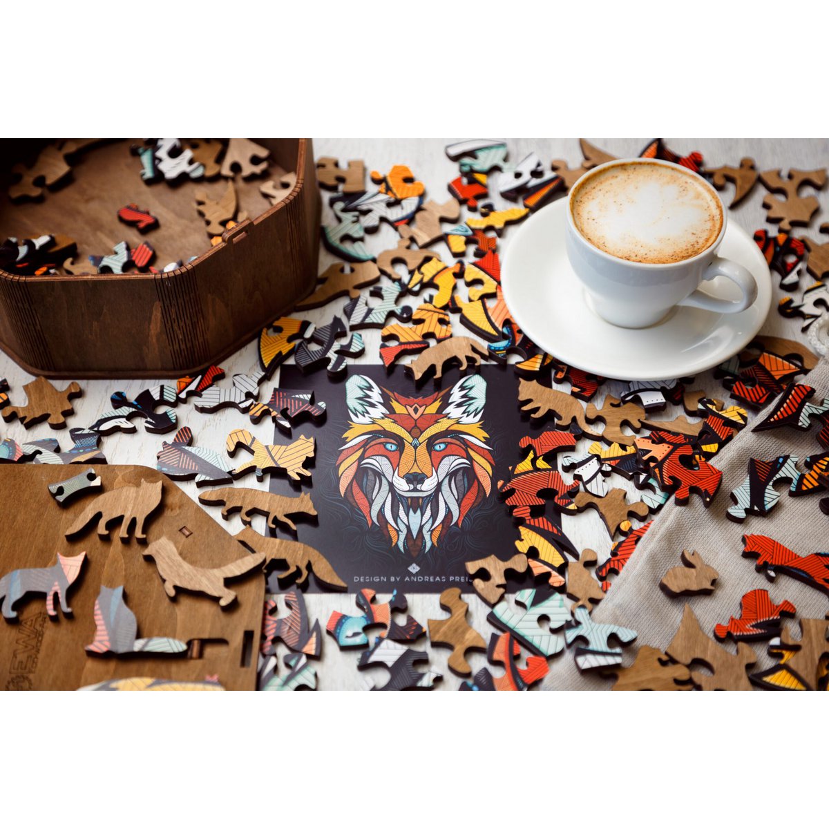 Eco Wood Art Houten Legpuzzel, Vos/ Fox, 1102, 31x28x0,5cm Wooden Box