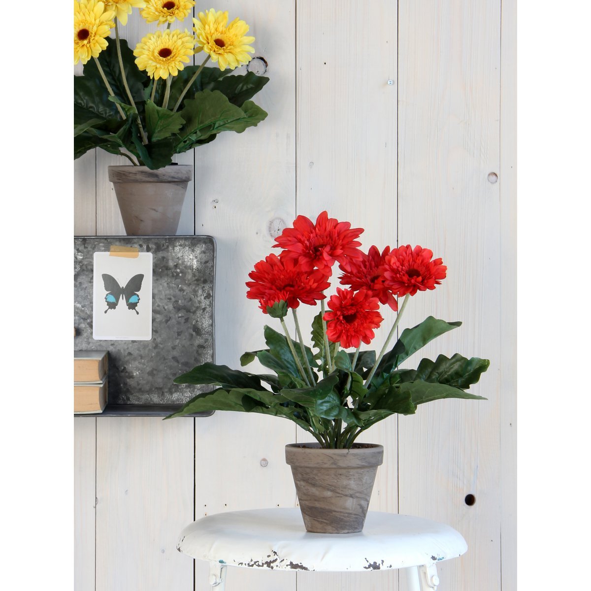 Gerbera Kunstplant in Bloempot Stan - Rood