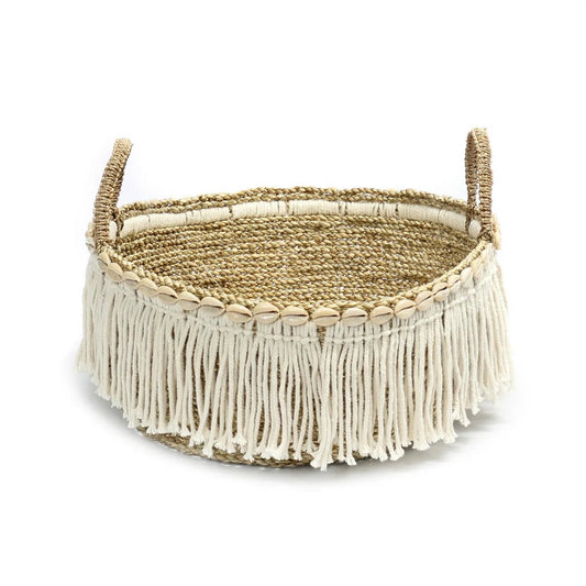 Boho Fringe mandje - Natural wit