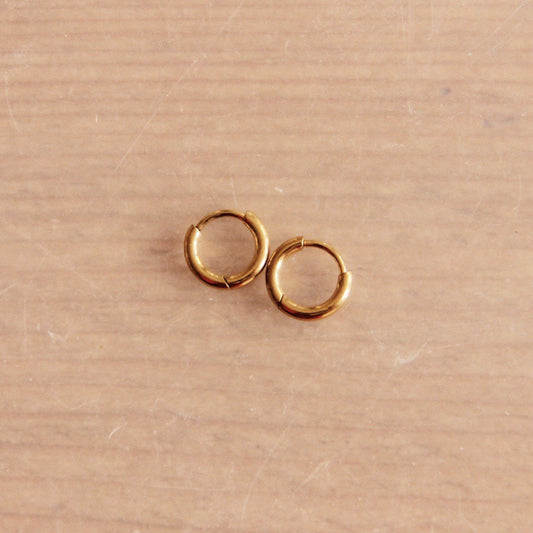 RVS oorringen 8mm "basic" - goud