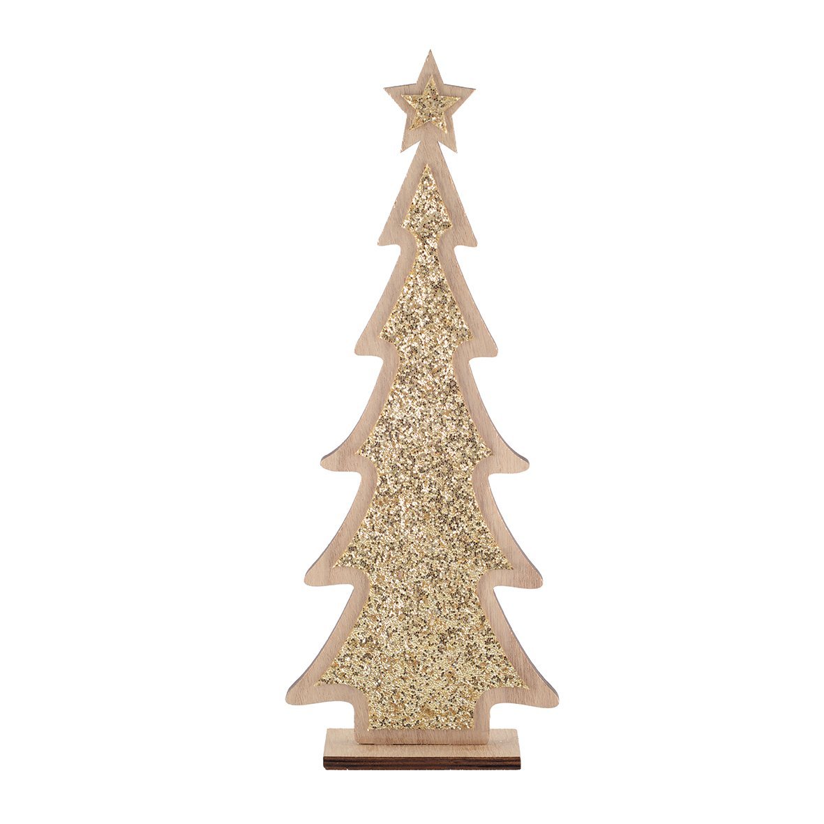 KERSTBOOM DECORATIE IN HOUT 14X4X35,5 CM