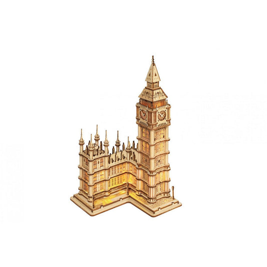 3D Houten puzzel Big Ben met verlichting, zelf te monteren