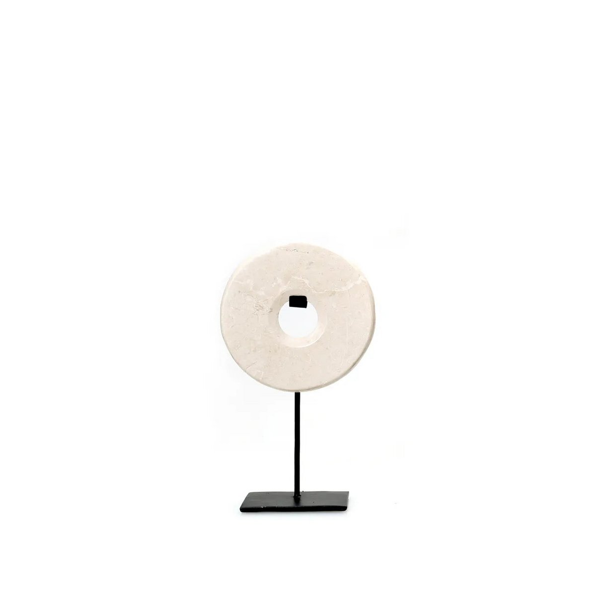 Marble Disc on Stand - wit - S