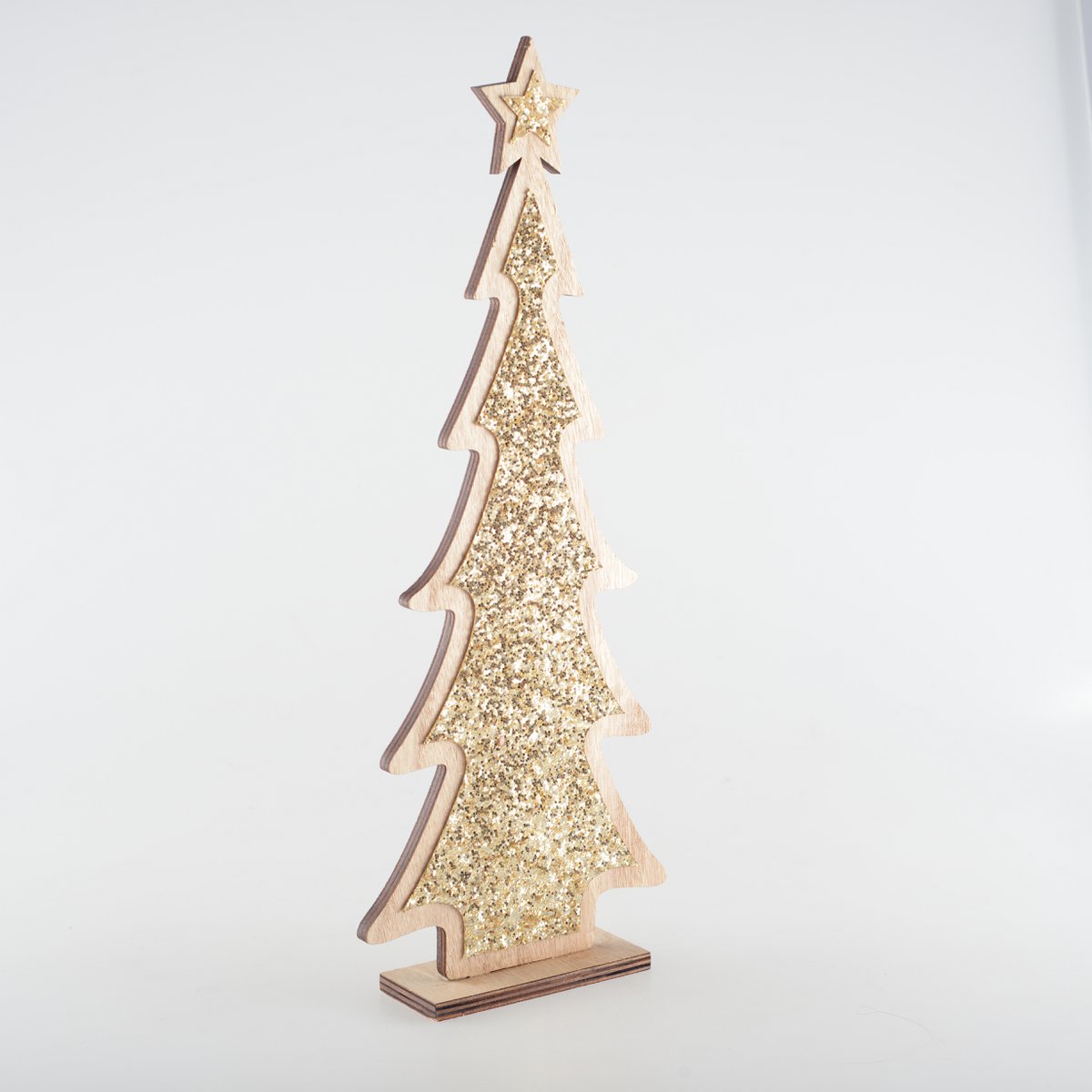 KERSTBOOM DECORATIE IN HOUT 14X4X35,5 CM