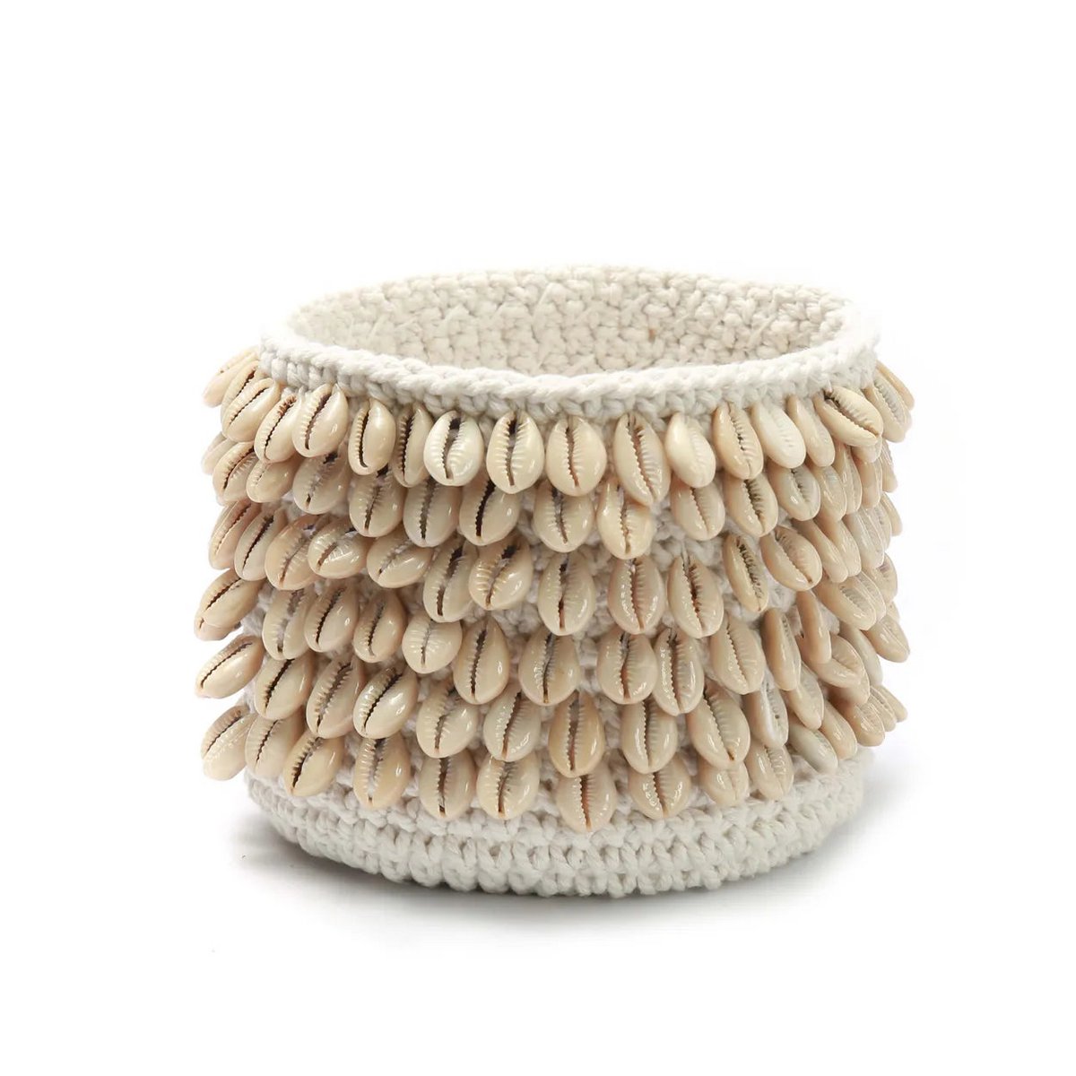 Cowrie Macrame Planter - Naturel