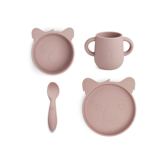 Lykke siliconen dinerset 4-pack Koala-Woodrose