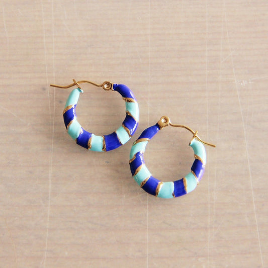 oorring 20mm – mint/blauw