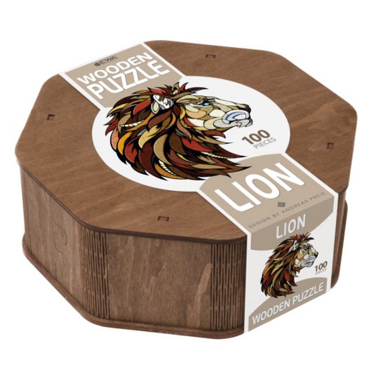 Eco Wood Art Houten Legpuzzel, Leeuw/ Lion, 1126, 31x28x0,5cm Wooden Box