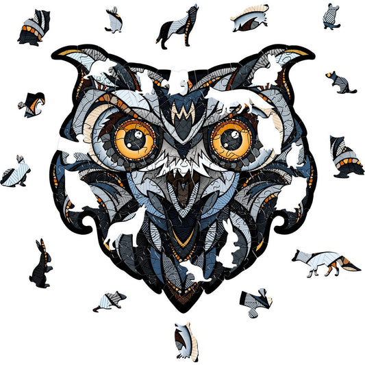 Houten Legpuzzel Eagle-Owl, Eco Wood Art, Size L, 3489, 38,4x38,8x0,4cm