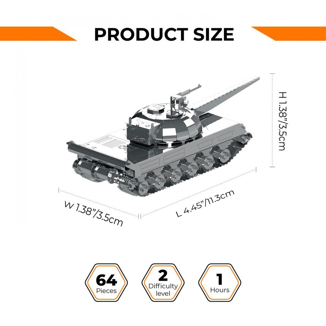 Metal Time 3D Metalen Bouwpakket M4 Sherman, MT070