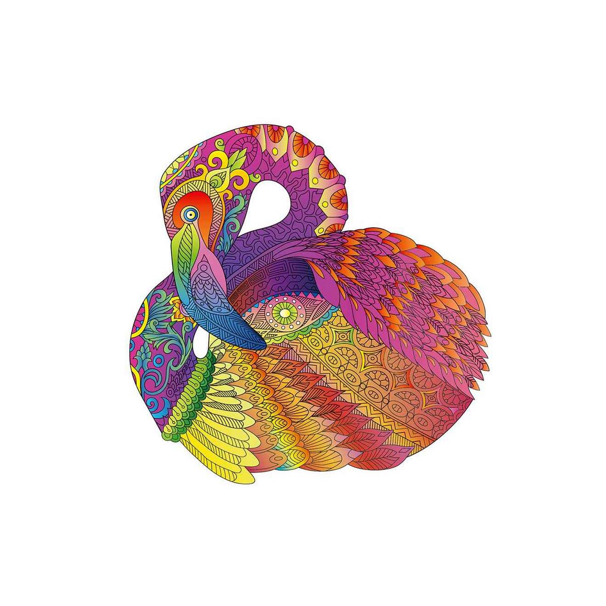 Logica Giochi Mandala Houten Legpuzzel Flamingo, 28,5x28,3cm