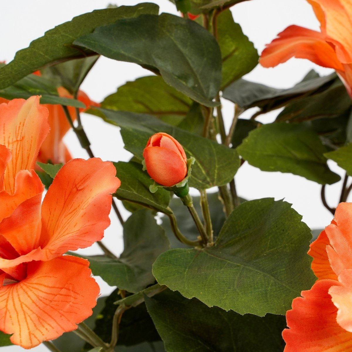 Hibiscus Kunstplant in Bloempot Stan - Oranje