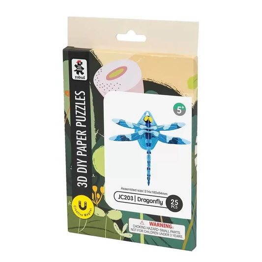 3D papieren puzzel Dragonfly, zelf te monteren