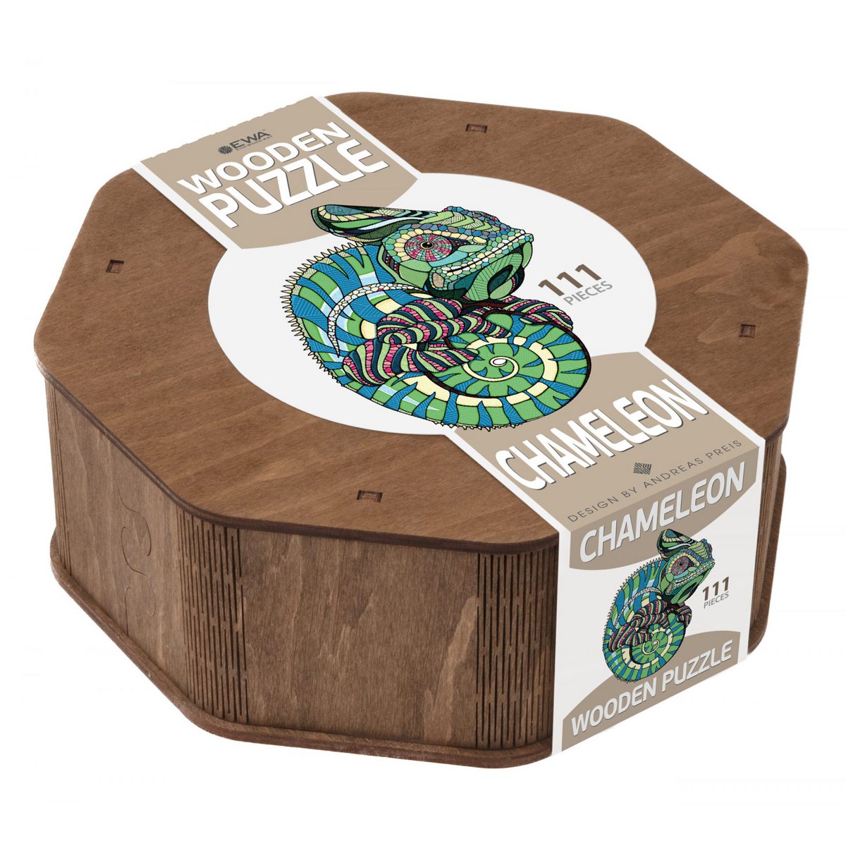 Eco Wood Art Houten Legpuzzel, Kameleon/ Chameleon, 1119, 37x28x0,5cm Wooden Box