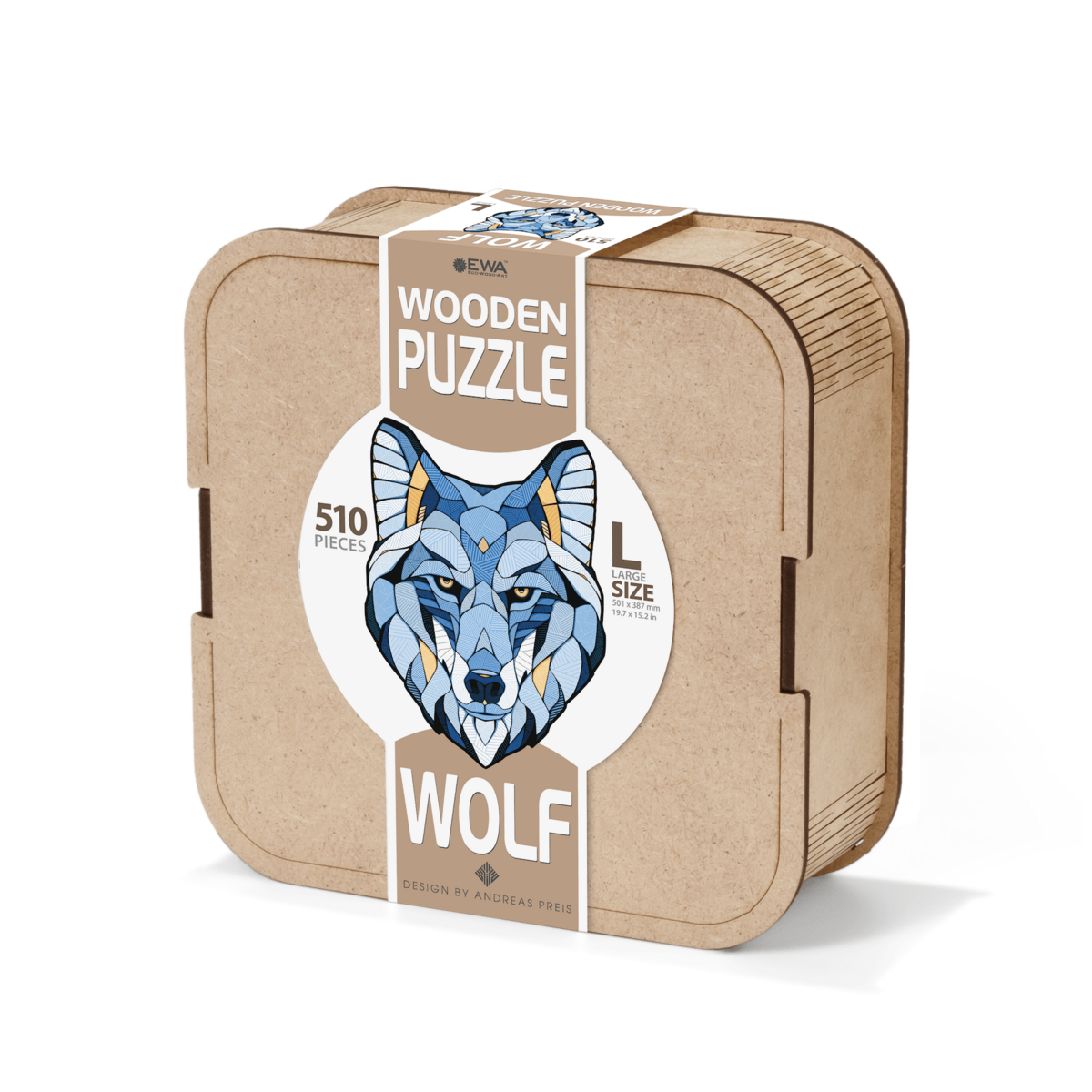 Houten Legpuzzel Wolf, Eco Wood Art, Size L, 3502, 50,1x38,7x0,4cm