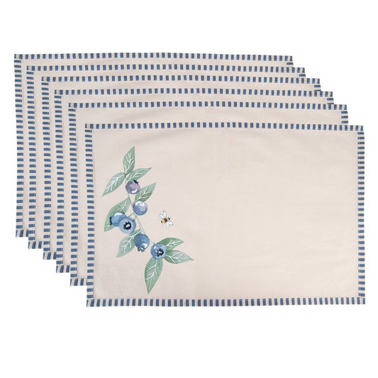 Placemats- Set van 6 - Beige, Blauw