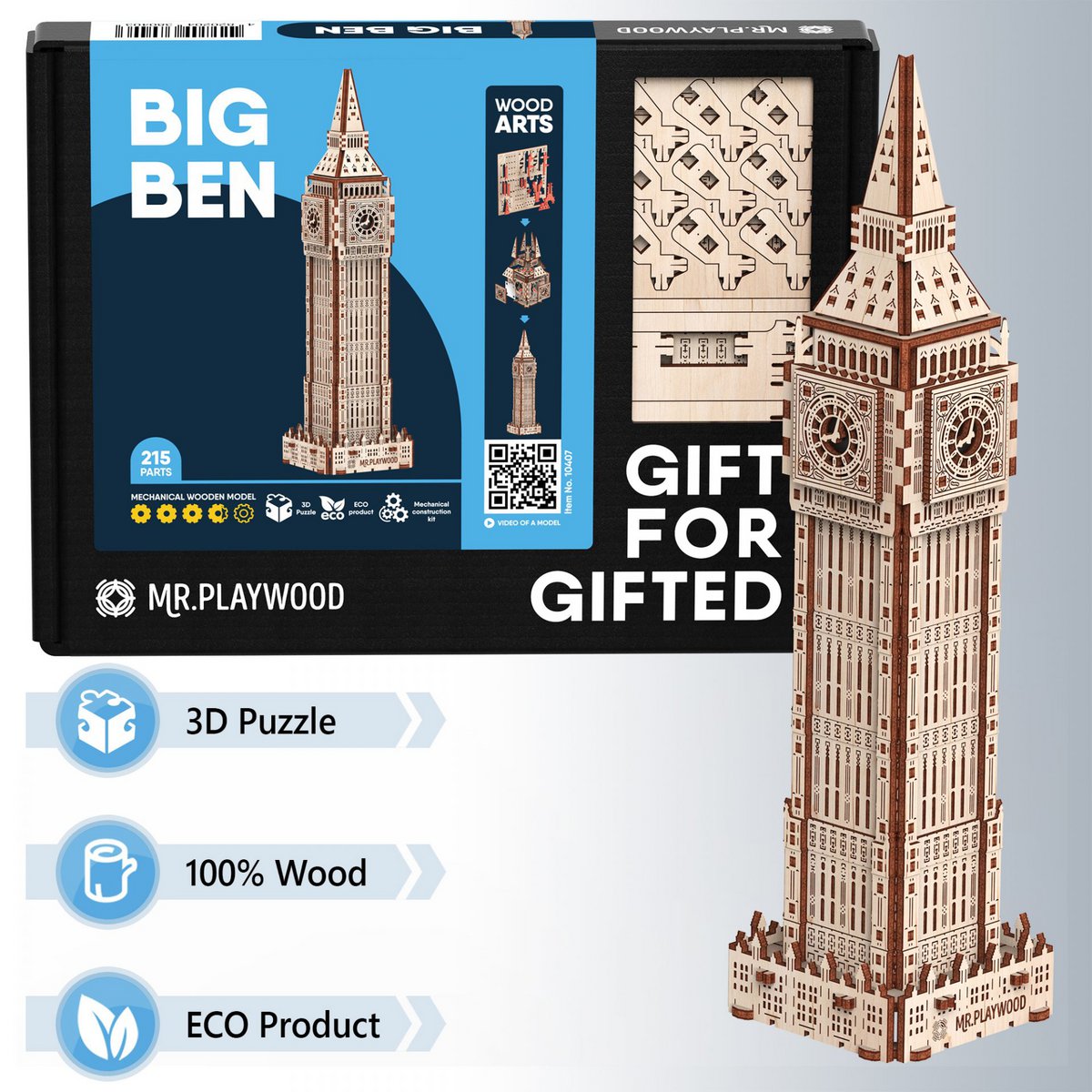 Mr. Playwood 3D Houten Puzzel, Big Ben, 10407