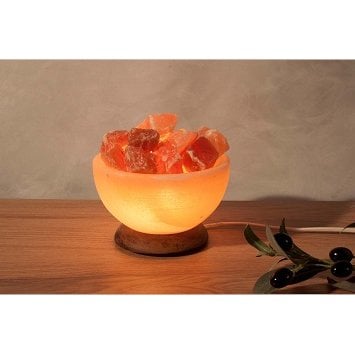 Himalaya Salt Dreams Lamp, houten voet