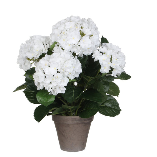 Hortensia Kunstplant in Bloempot Stan - M - Wit