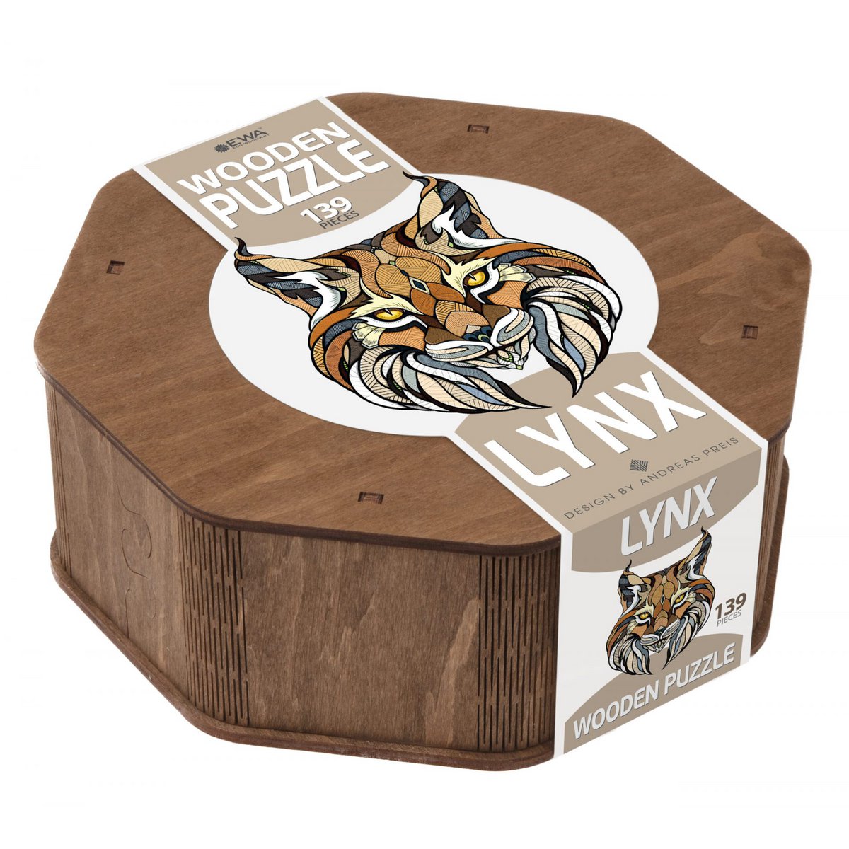 Eco Wood Art Houten Legpuzzel Lynx, 1089, 35x28x0.5cm Wooden Box