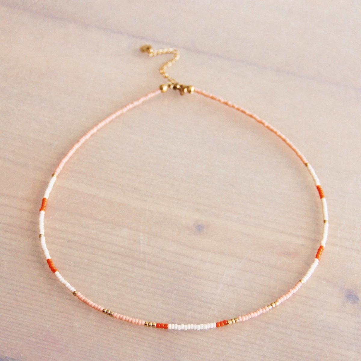 Kralenketting /zalm/oranje