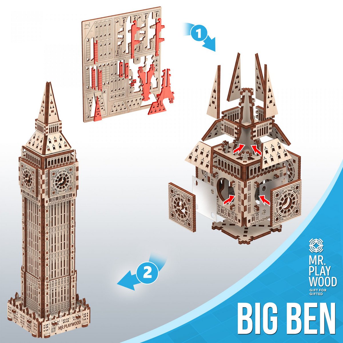 Mr. Playwood 3D Houten Puzzel, Big Ben, 10407