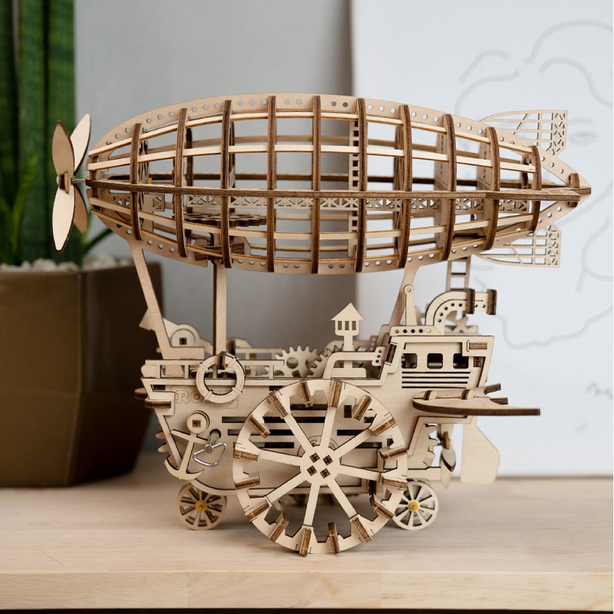 3D Houten Puzzel Robotime Airship , zelf te monteren