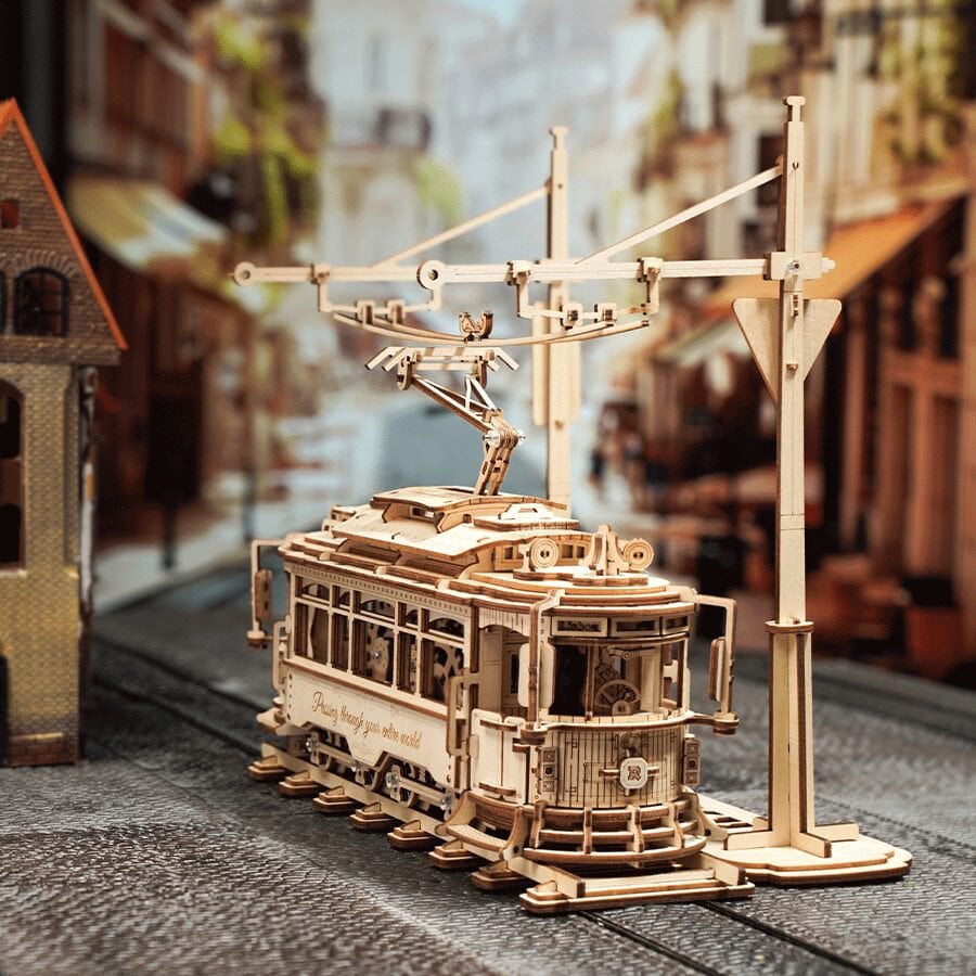 3D Houten Puzzel Classic City Tram, zelf te monteren