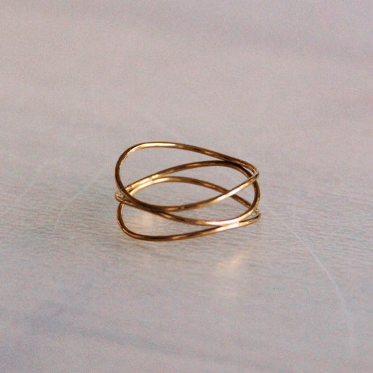 RVS meerlaagse ring - goud