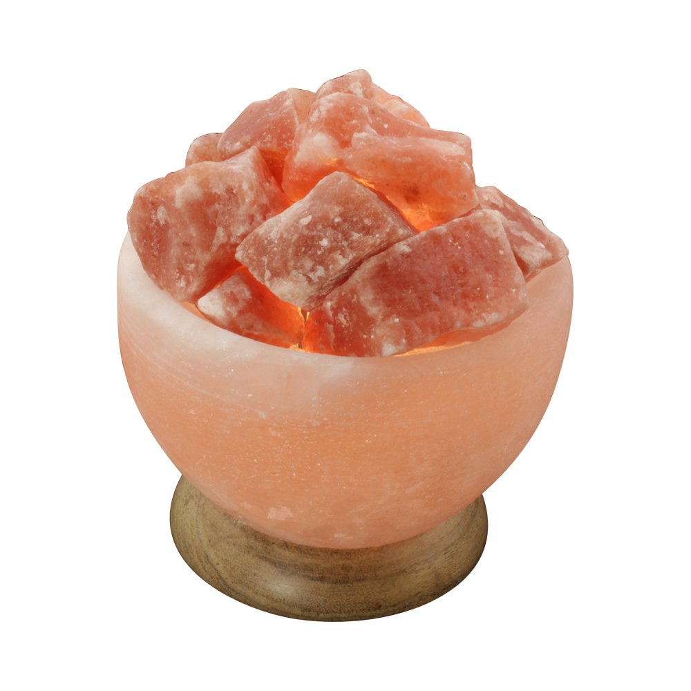 Himalaya Salt Dreams Lamp, houten voet