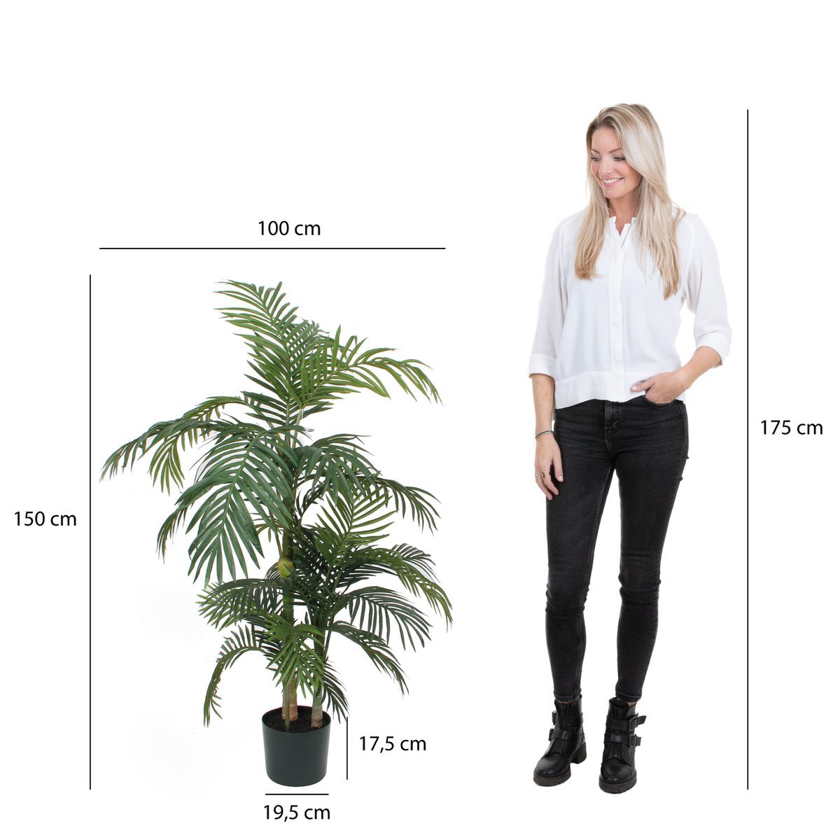 Areca palm Kunstplant - H150 x Ø100 cm