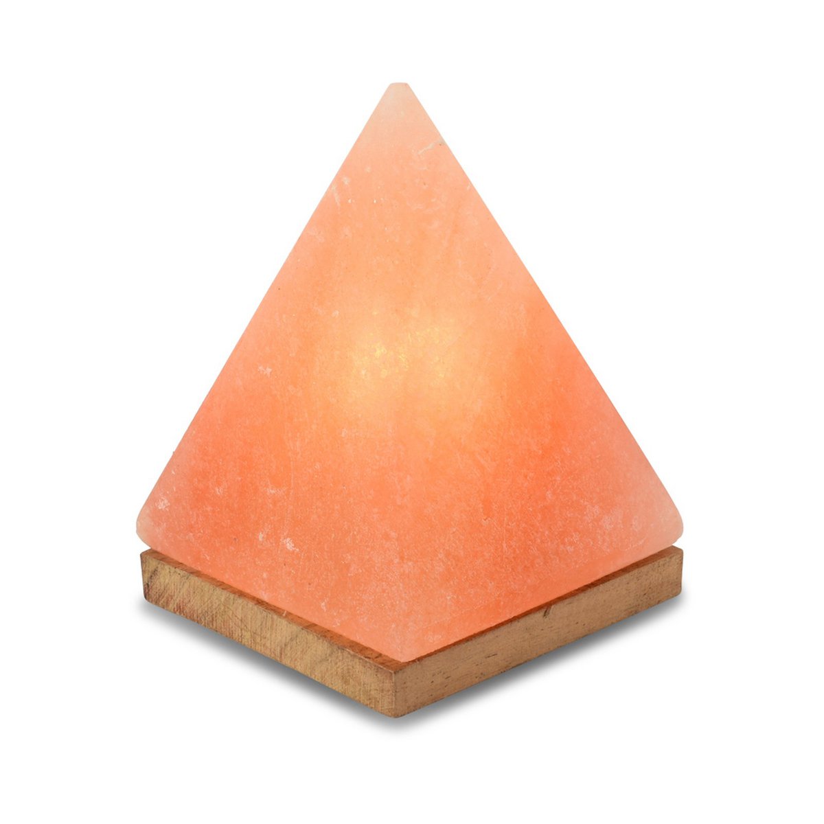 Himalaya Salt Dreams Zoutlamp, Pyramide met Houten voet, 45064, Oranje, 12,5x 12x17,5cm