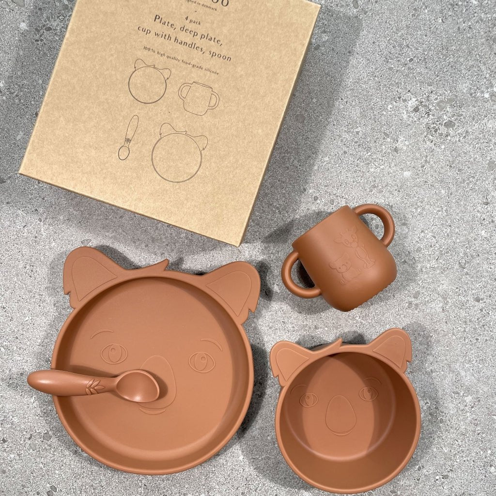 Lykke siliconen dinerset 4-pack Koala