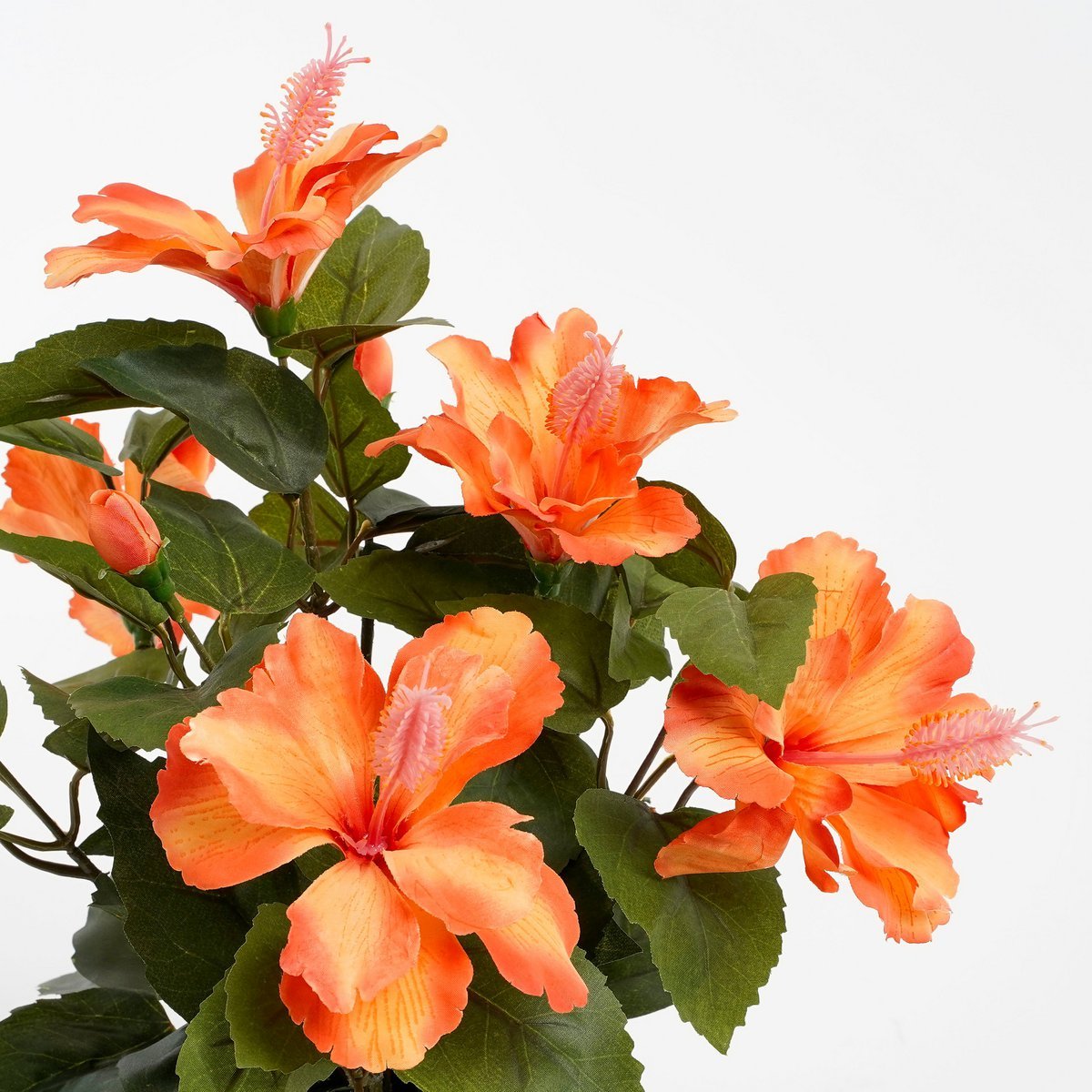 Hibiscus Kunstplant in Bloempot Stan - Oranje