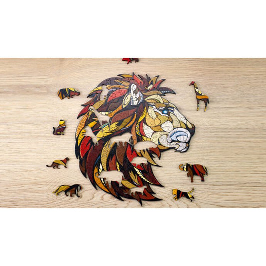 Eco Wood Art Houten Legpuzzel, Leeuw/ Lion, 1126, 31x28x0,5cm Wooden Box